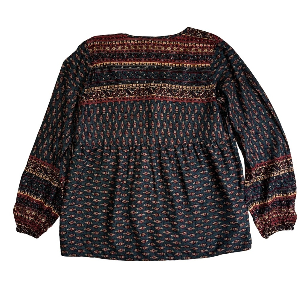 Lascana Buffalo Blouse Size Small Long Sleeve Boho Paisley Print Peasant Shirt - Picture 7 of 11